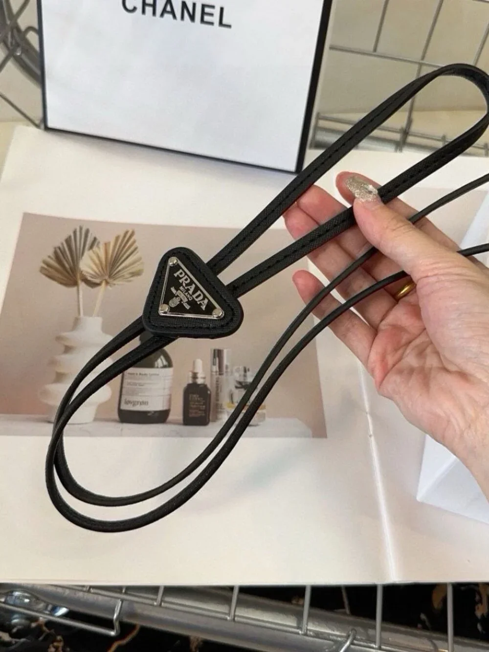 Prada Saffiano Leather Bolo Tie